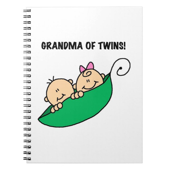 Grandma of Twins Gifts Notebook (Front)