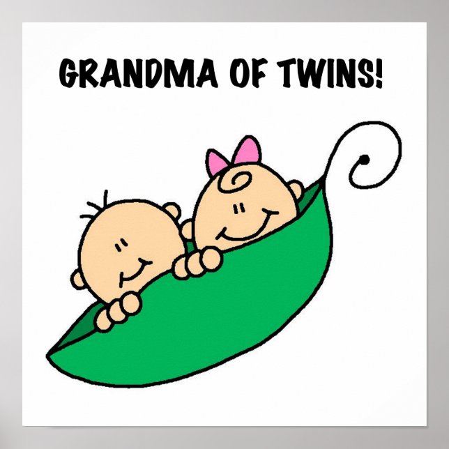Grandma of Twins Gifts Poster (Front)