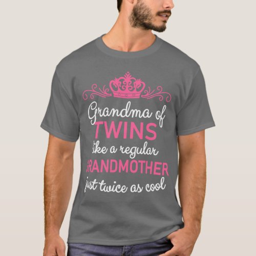 Grandma of Twins Grandmother Pregnancy Announcemen T_Shirt