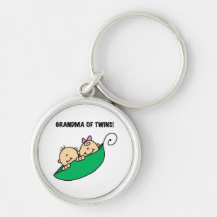 Grandma of Twins Peas in a Pod Tshirts and Gifts Keychain