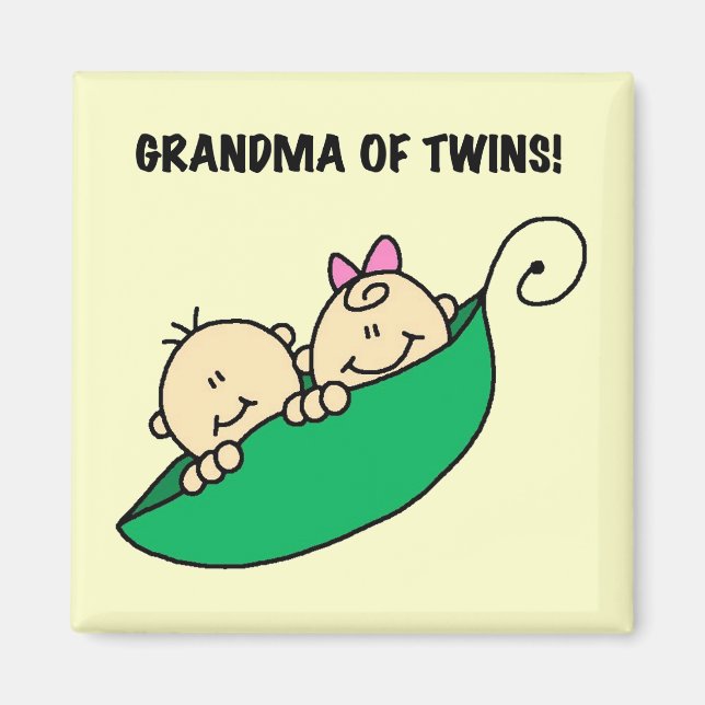 Grandma of Twins Peas in a Pod Tshirts and Gifts Magnet (Front)