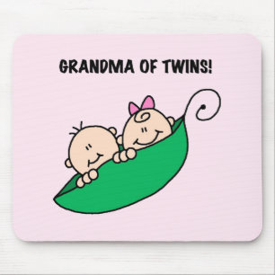 Grandma of Twins Peas in a Pod Tshirts and Gifts Mouse Pad