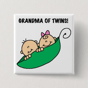 Grandma of Twins Peas in a Pod Tshirts and Gifts Pinback Button