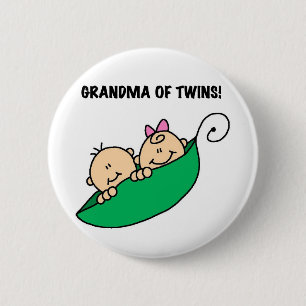 Grandma of Twins Peas in a Pod Tshirts and Gifts Pinback Button
