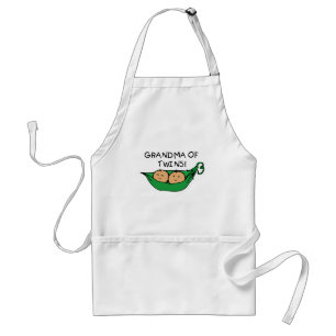 Grandma of Twins Pod Adult Apron