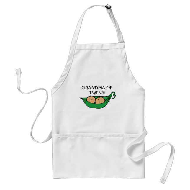 Grandma of Twins Pod Adult Apron (Front)
