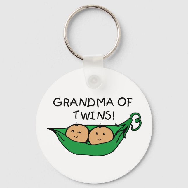Grandma of Twins Pod Keychain (Front)