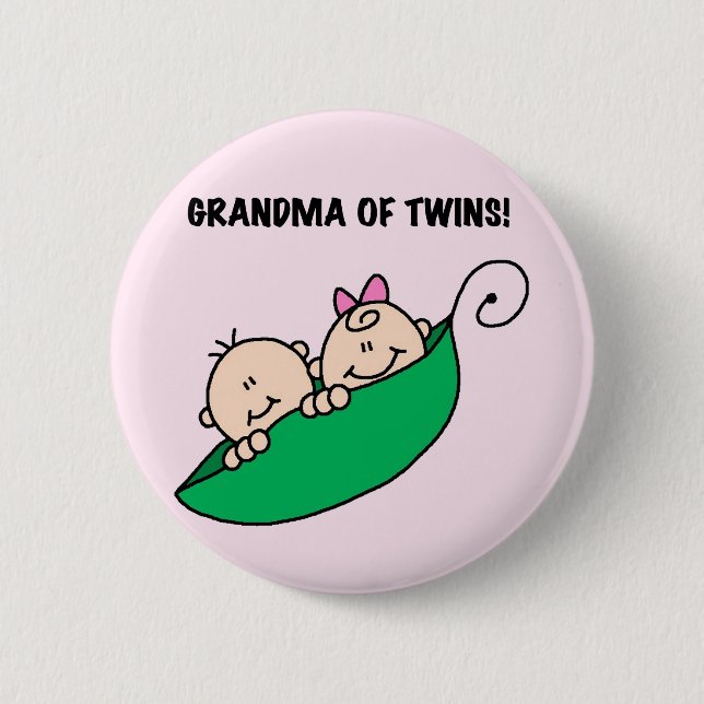 Grandma of Twins Tshirts and Gifts Button (Front)