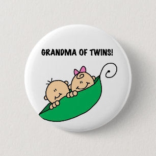 Grandma of Twins Tshirts and Gifts Button