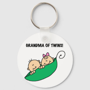 Grandma of Twins Tshirts and Gifts Keychain