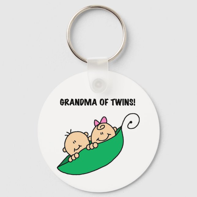 Grandma of Twins Tshirts and Gifts Keychain (Front)