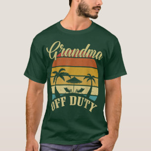 Grandma Off Duty  Summer Palm Tree Beach Sunset  T-Shirt