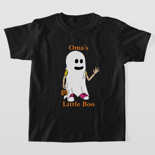 Grandma Oma's Little boo Halloween tshirt for kids (Laydown)