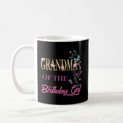 Grandma One First Birthday Matching Family Butterf Coffee Mug