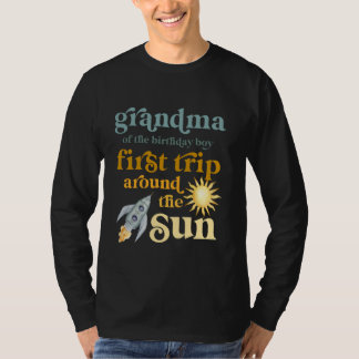 Grandma Outer Space 1st Birthday First Trip Around T-Shirt
