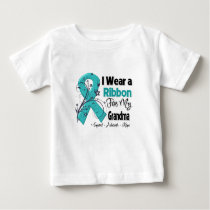 Grandma - Ovarian Cancer Ribbon Baby T-Shirt