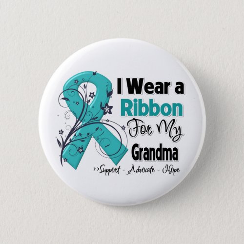 Grandma _ Ovarian Cancer Ribbon Pinback Button