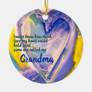 Grandma Painted Heart Ornament