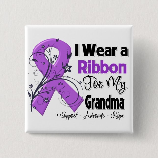 Grandma - Pancreatic Cancer Ribbon Button (Front)