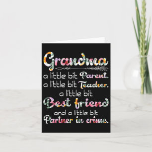 Grandma Parent Teacher Partner In Crime Funny  Card
