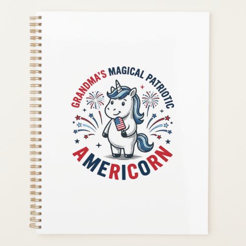 Grandma Patriotic Americorn Unicorn Shirt Design_1 Planner