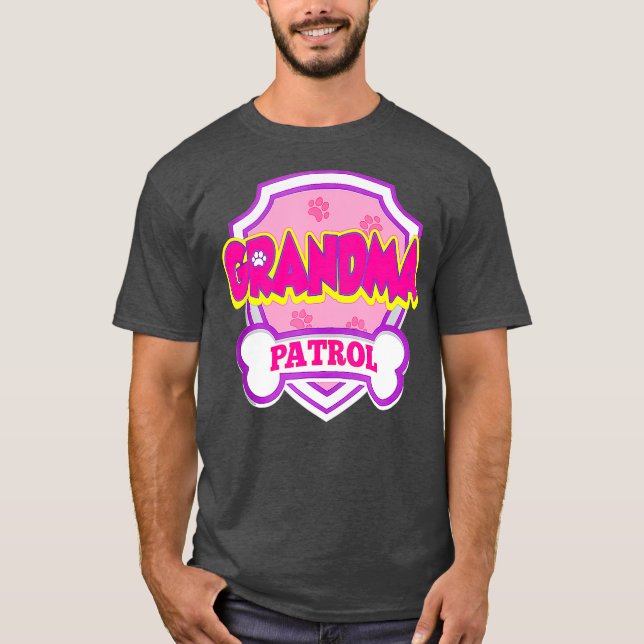 Grandma Patrol Dog Funny Gift Birthday Party Day T-Shirt (Front)