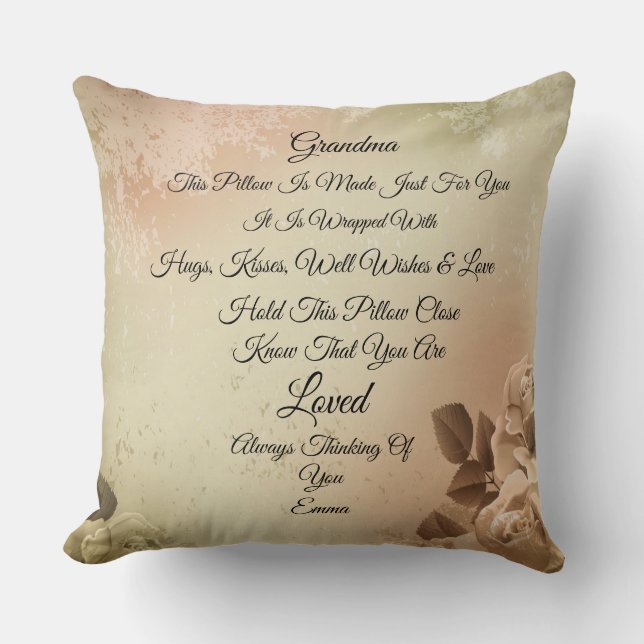 Grandma Personalize Throw Pillow (Front)