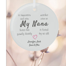 Grandma Personalized Glass Ornament