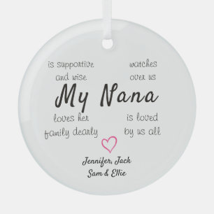 Grandma Personalized Glass Ornament