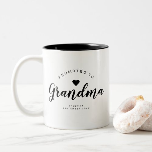 Grandma  Personalized New Baby Announcement Two_Tone Coffee Mug