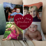 GRANDMA Personalized Photo Collage Heart Script Throw Pillow<br><div class="desc">GRANDMA Personalized Photo Collage Heart Script</div>