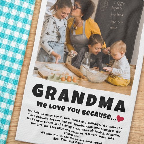 Grandma Personalized Photo Gift from Kids Kitchen Towel