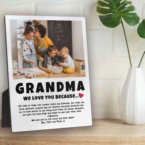 Grandma Personalized Photo Gift from Kids Plaque