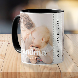 Grandma Photo Christmas Holiday Simple Modern Chic Mug