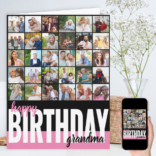 Grandma Photo Collage 31 Picture Happy Birthday Card