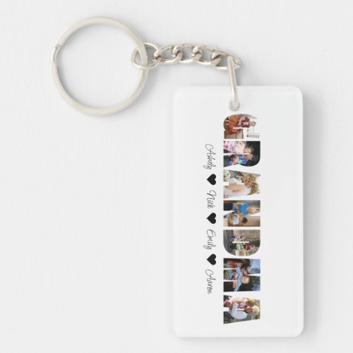 Grandma Photo Collage Acrylic Keychain 7 Photos