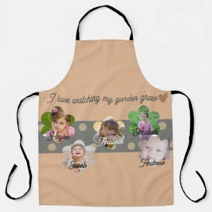 Grandma Photo Collage Apron Flower Garden