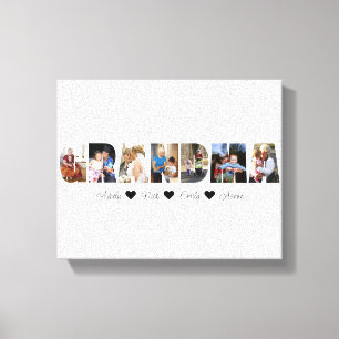 Grandma Photo Collage Canvas 7 Photos Print