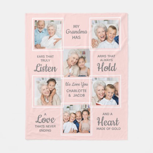 Grandma Photo Collage Fleece Blanket Zazzle