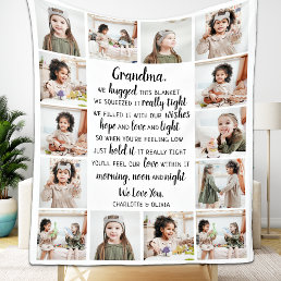 Grandma Photo Collage Fleece Blanket