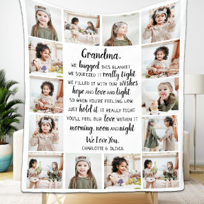Grandma Photo Collage Fleece Blanket
