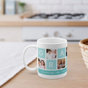 Grandma Photo Collage & Grandchildren Names Coffee Mug