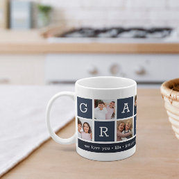 Grandma Photo Collage &amp; Grandchildren Names Coffee Mug