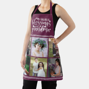 Grandma Photo Collage Greatest Blessings Apron