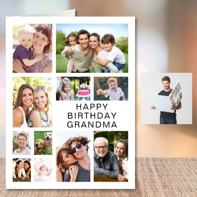 Grandma Photo Collage Happy Birthday Giant Card (Creator Uploaded)