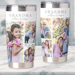 Grandma Photo Collage Insulated Tumbler<br><div class="desc">This heartfelt tumbler is a perfect way to celebrate your grandma and all the love she gives. Featuring a collage of five cherished family photos, this travel mug brings together special moments for a touching, everyday reminder. At the top, "Grandma" is elegantly displayed in a classic serif font, with space...</div>