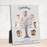 Grandma Photo Collage  Plaque<br><div class="desc">This personalized Grandma photo collage gray plaque features a colorful mosaic family tree and stylish script typography.
Easily customizable with a selection of seven photos and the grandchildren's names.
Makes a perfect gift for your Grandma.
Original Mosaic © Michele Davies.</div>