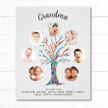 Grandma Photo Collage Poster<br><div class="desc">This personalized Grandma photo collage poster features a colorful mosaic family tree and stylish script typography on a soft gray background.
Easily customizable with a selection of seven photos and the grandchildren's names.
Makes a perfect gift for your Grandma.
Original Mosaic © Michele Davies.</div>