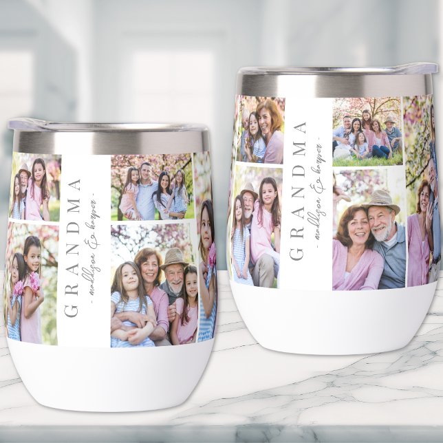 Grandma Photo Collage Thermal Wine Tumbler (Grandma Photo Collage Thermal Wine Tumbler )
