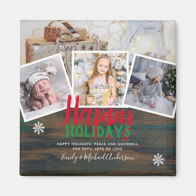 Grandma Photo Gift Grandpa Grandkids Collage Magnet (Front)
